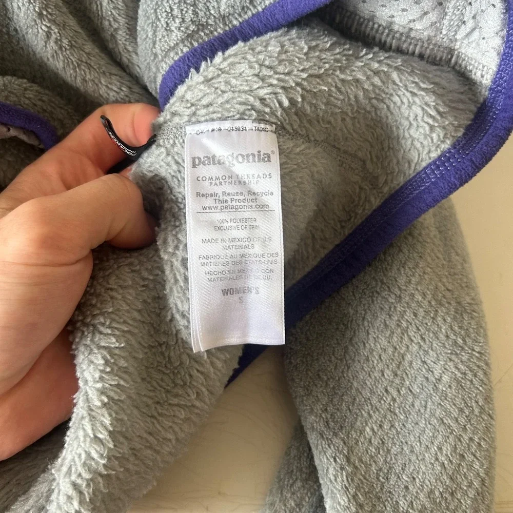 Patagonia Re-Tool Snap T Synchilla Jacket Womens Medium Gray Fleece Logo 25442